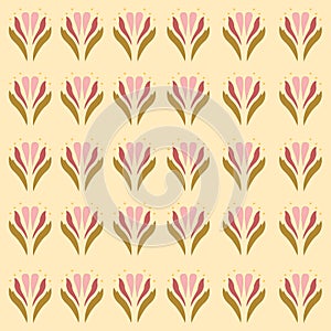 Pink Simple Floral Pattern Texture Wallart