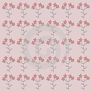 Pink Simple Floral Pattern Texture Wallart photo