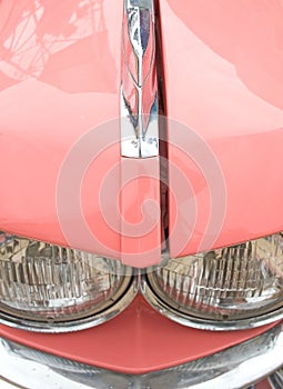 Pink sixties car detail photo