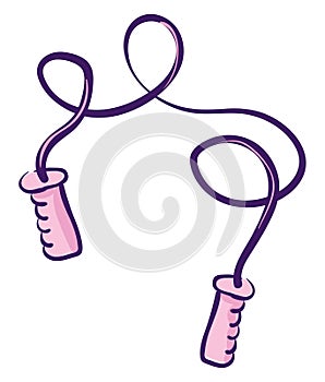 Pink skipping rope, vector or color illustration