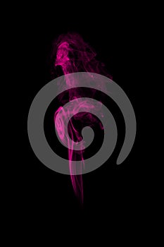 Pink smoke on black background