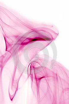 Pink smoke isolated on white