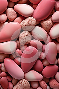 pink smooth stones pattern, red pastel pebble background, abstract stones wallpaper