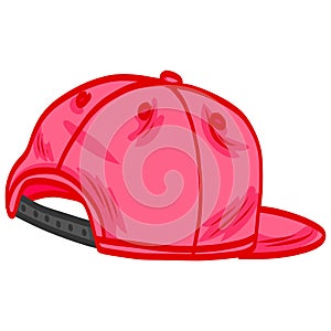 Pink Snapback Hat Backward Vector Illustration photo