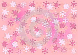 Pink snow crystal background