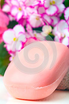 Pink soap.