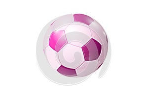 Pink soccer Ball isolated on white background.