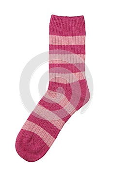 Pink sock isolated on white