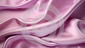 Pink soft wavy folds on the fabric silk satin background