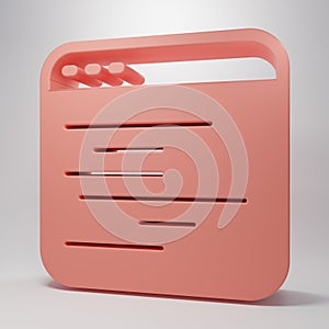 Pink Software, web developer programming code icon isolated on pink background. Javascript computer script random parts
