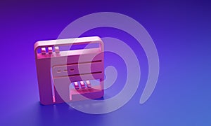 Pink Software, web developer programming code icon isolated on purple-blue background. Javascript computer script random