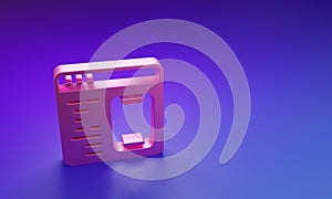 Pink Software, web developer programming code icon isolated on purple-blue background. Javascript computer script random
