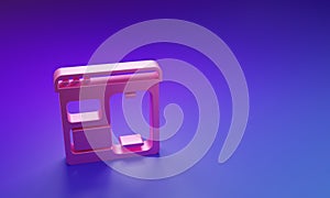 Pink Software, web developer programming code icon isolated on purple-blue background. Javascript computer script random