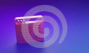 Pink Software, web developer programming code icon isolated on purple-blue background. Javascript computer script random
