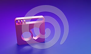 Pink Software, web developer programming code icon isolated on purple-blue background. Javascript computer script random