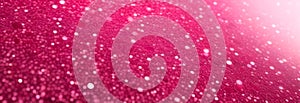 Pink sparkling glitter bokeh background, banner texture. Abstract defocused lights backdrop. Wide screen wallpaper. Panoramic web