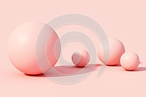 Pink sphere ball on pink background