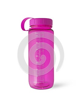 Pink Sport bottle water on isolated white background