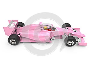 Pink sports race super fast car - top side view