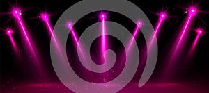 Pink spotlight party show stage vector background