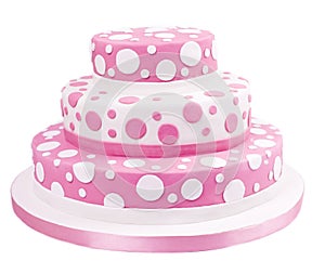 Pink spotted sugar paste cake