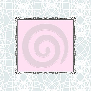 Pink square vintage stylized frame