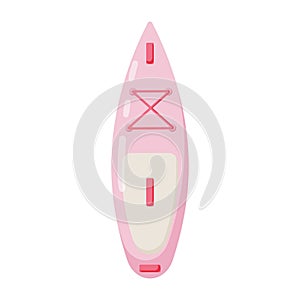 Pink Stand Up Paddleboard Flat Illustration