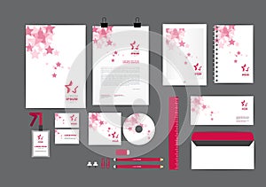 Pink with star corporate identity template for your business