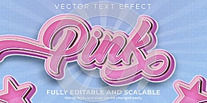 Pink star text effect  editable light and soft text style