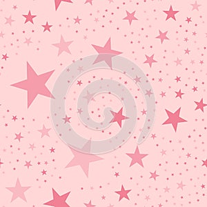 Pink stars pattern on light pink background.