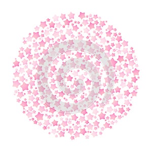 Pink stars in a shape of ball. Isolated editable vector clip art on white background