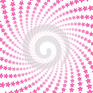 Pink Stars Spiral Pattern Bright Center