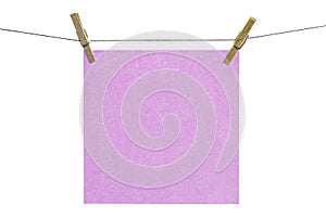 Pink sticky note isolated