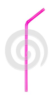 Pink straw isolated on white. Straw isolated on white background
