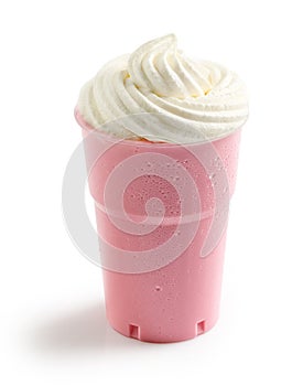 Pink strawberry milkshake