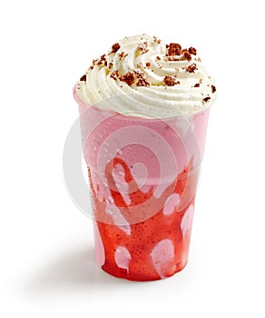 Pink strawberry milkshake