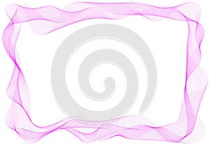 Pink strings border frame invitation card