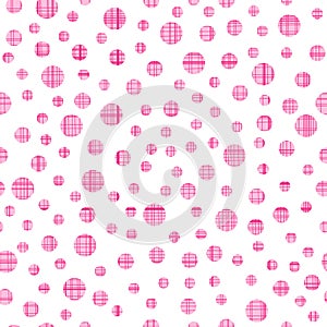 Pink striped polka dots vector repeat pattern design