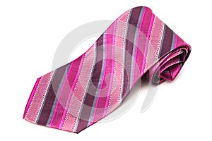 Pink striped tie