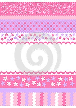 Pink stripes invitation card