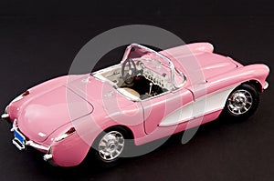 Pink stylish classic sports car