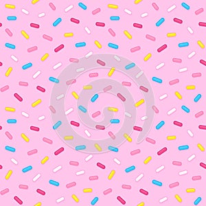 Pink sugar sprinkles seamless pattern