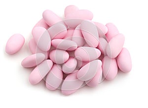 Pink sugared almonds