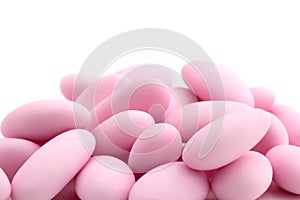 Pink sugared almonds