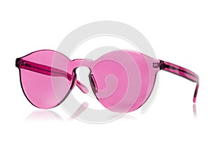 Pink sunglasses isolated