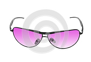 Pink sunglasses isolated on white