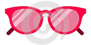Pink sunglasses vector icon flat isolated