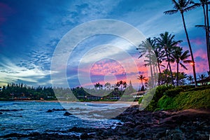 Pink sunrise, napili bay, maui, hawaii