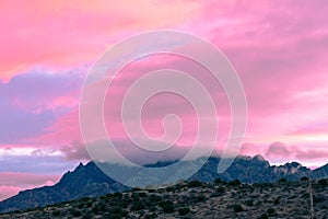 Pink sunset clouds Big Bend NP Texas USA