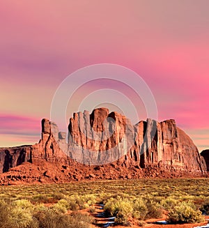 Pink Sunset Monument Valley Arizona Navajo Nation